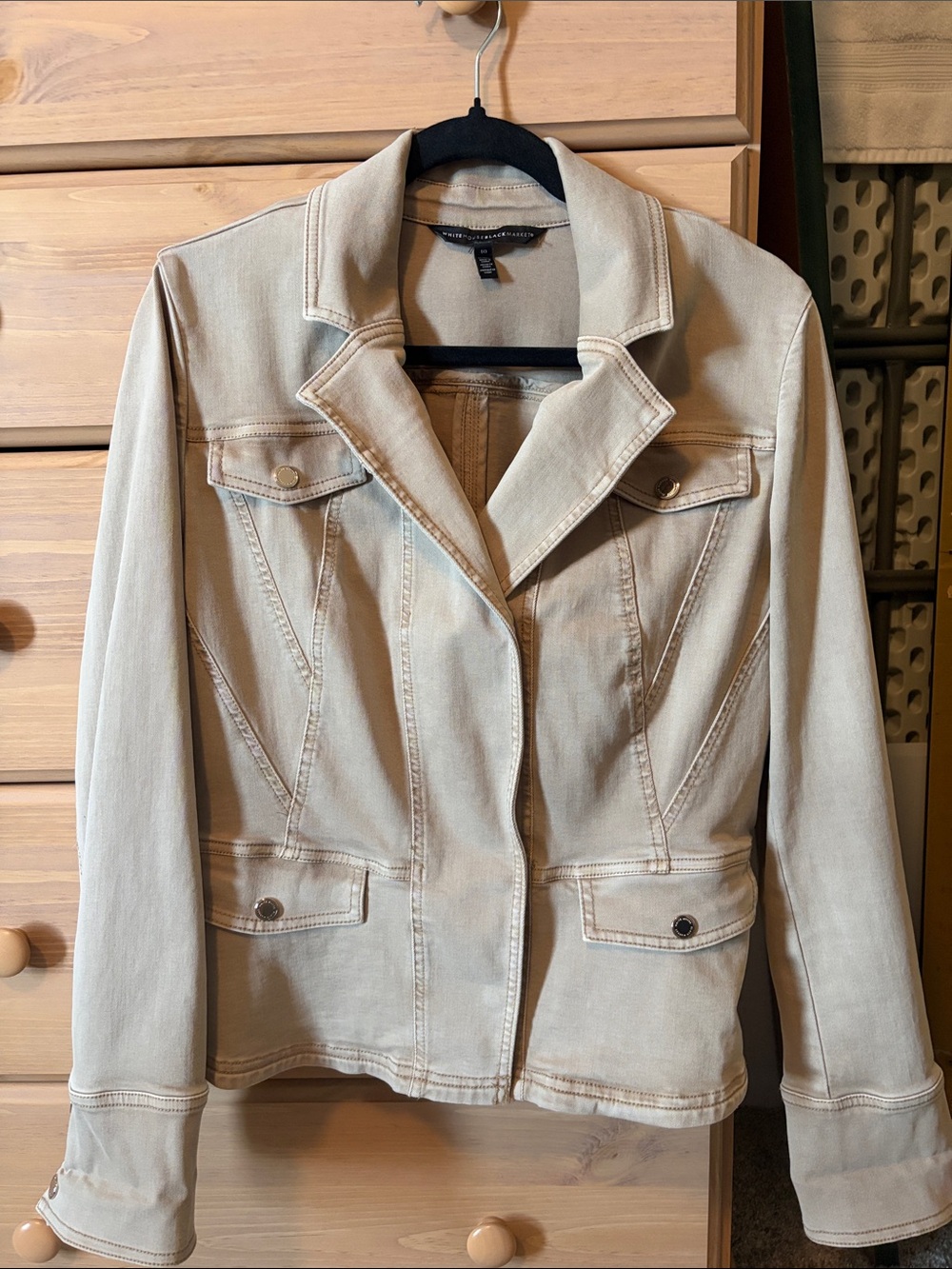 White House Black Market Cream Utility Jacket